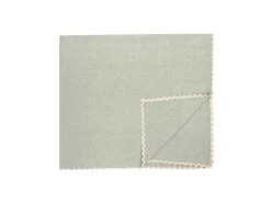 Tafelkleed + 4 Katoenen Servetten - Beige Rand - Groen - 140 X 240 Cm - Loania