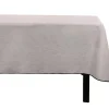 Tafellaken Van Katoen En Linnen Met Zwarte Rand - 170 X 170 Cm - Taupegrijs - Borina