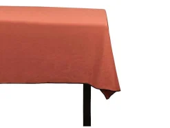 Tafellaken Van Katoen En Linnen Met Zwarte Rand - 170 X 170 Cm - Terracotta - Borina