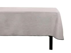 Tafellaken Van Katoen En Linnen Met Zwarte Rand - 170 X 250 Cm - Taupegrijs - Borina
