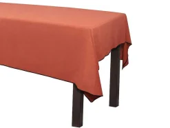 Tafellaken Van Katoen En Linnen Met Zwarte Rand - 170 X 300 Cm - Terracotta - Borina