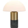 Tafellamp Champignon Van Marmer, Metaal En Glas - D30 X H35 Cm - Wit En Goudkleurig - Langford