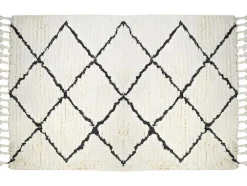 Tapijt Berberstijl Marcus - 100% Wol - 120 X 170 Cm - Beige En Zwart