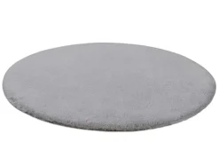 Tapijt Bunny Rond Zilver Imitatie Konijnenvacht Cercle 100 Cm