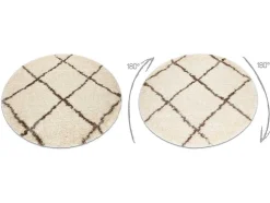 Tapijt Fluffy 2373 Cirkel Shaggy Latwerk Room / Beige Cercle 160 Cm