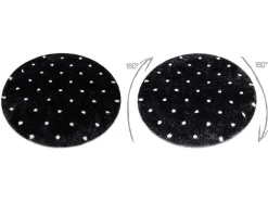 Tapijt Fluffy 2370 Cirkel, Shaggy Stippen Antraciet / Wit Cercle 160 Cm
