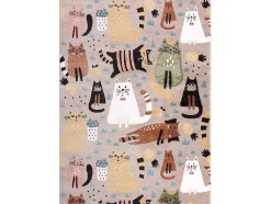 Tapijt Fun Kittens Voor Kinderen, Katten Beige 200X290 Cm