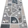 Tapijt Fun Strade Voor Kinderen, Straat, Stad Van Grijs 140X190 Cm