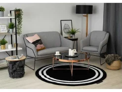 Tapijt Hampton Kader Rond Zwart Cercle 140 Cm