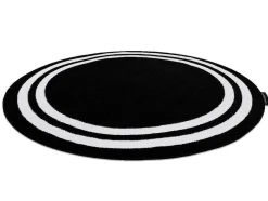 Tapijt Hampton Kader Rond Zwart Cercle 140 Cm