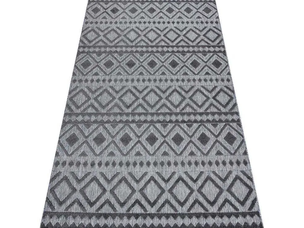 Tapijt Structureel Sole D3852 Boho, Diamanten Plat Geweven, Twee Poolh 200X290 Cm