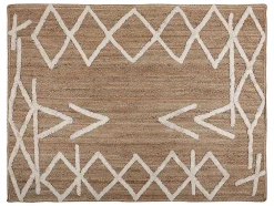 Tapijt Van Handgeweven Jute En Katoen - 160 X 230 Cm - Naturelkleurig En Wit - Garland