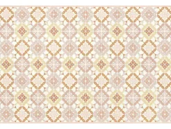 Tapijt Van Vinyl Met Cementtegeleffect - 120 X 180 Cm - Oranje En Roze - Eloza