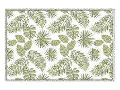 Tapijt Van Vinyl Met Tropisch Motief - 120 X 180 Cm - Groen En Wit - Tropicala