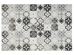 Tapijt Van Vinyl Met Vloertegelmotief Mosai - 120 X 180 Cm - Zwart En Wit