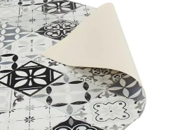 Tapijt Van Vinyl Met Vloertegelmotief Mosai - 120 X 180 Cm - Zwart En Wit
