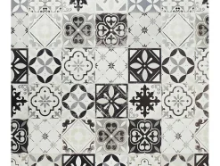 Tapijt Van Vinyl Met Vloertegelmotief Mosai - 120 X 180 Cm - Zwart En Wit