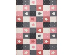Tapijt Voor Kinderen Stars Sterren, Sterretje , Rozekleuring / Grijs 100X300 Cm