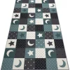 Tapijt Voor Kinderen Stars Sterren, Sterretje , Kinderen, Turkoois / 300X450 Cm