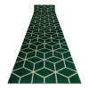 Tapijtloper Emerald Exclusief 1014 Glamour, Stijlvol Kubus Fles Groen 80X550 Cm