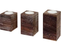 Theelichthouder Mcw-C58 (3 Stuks), Bruin