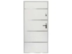 Toegangsdeur Van Massief Staal En Roestvrij Staal H207 X B100 Cm Wit - Links Duwend - Naxara