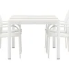 Togo Tuinmeubelset Tafel 90X150Cm Wit, 4 Stoelen Santorini Wit.
