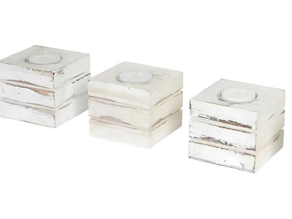 Tolve Theelichthouder (Set Van 3), Wit