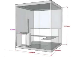 Traditionele Finse Sauna 4/5 Persoons Kolding - 180 X 160 X 200 Cm