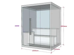 Traditionele Finse Sauna Sigtuna - 2 Tot 3 Plaatsen - L150 X L120 X H200 Cm - Met Led Verlichting
