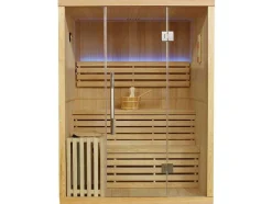 Traditionele Finse Sauna Sigtuna - 2 Tot 3 Plaatsen - L150 X L120 X H200 Cm - Met Led Verlichting