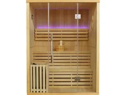 Traditionele Finse Sauna Sigtuna - 2 Tot 3 Plaatsen - L150 X L120 X H200 Cm - Met Led Verlichting