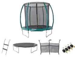 Trampoline Met Binnenbeschermingsnet, Ladder, Hoes En Verankeringsset - D.366 Cm - Wallaby