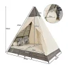 Tuinbed - Rotan Tent Voor 2 Personen - Met Gordijn En Kussens - Grijs