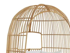 Tuinbed Met Baldakijn Van Gevlochten Hars - Licht Naturel Met Wit Kussen - Cervaro Van Mylia