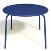 Tuineetset Mirmande: Tafel D.110 Cm Met 4 Opstapelbare Fauteuils - Metaal - Nachtblauw