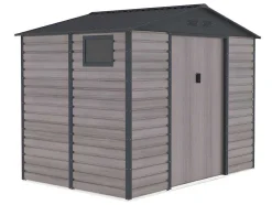 Tuinhuisje Van Gegalvaniseerd Staal Met Houteffect Adelmo - Grijs - 5,40 M