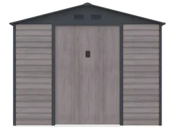 Tuinhuisje Van Gegalvaniseerd Staal Met Houteffect Adelmo - Grijs - 5,40 M