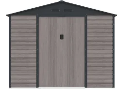 Tuinhuisje Van Gegalvaniseerd Staal Met Houteffect Adelmo - Grijs - 8,94 M