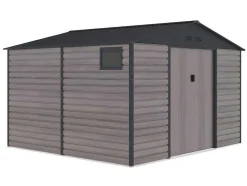 Tuinhuisje Van Gegalvaniseerd Staal Met Houteffect Adelmo - Grijs - 10,98 M