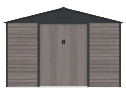 Tuinhuisje Van Gegalvaniseerd Staal Met Houteffect Adelmo - Grijs - 10,98 M
