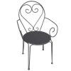 Tuinset Met Tafel En 4 Stoelen Van Metaal Met Smeedijzer Aspect - Antraciet - Guermantes