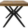 Tuintafel Van Acaciahout En Zwart Metaal Tobaga - L. 180 Cm
