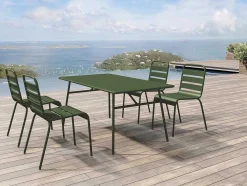 Tuintafel Van Metaal - L160 Cm - Kaki - Mirmande