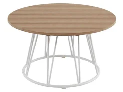 Tuinzithoek Van Metaal: 1 Tweezitsbank, 2 Fauteuils En 1 Salontafel - Wit - Arlesan