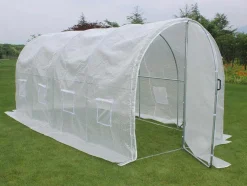 Tunnelkas Met Structuur Van Gegalvaniseerd Staal En Deur 9 M - L450 X B200 X H200 Cm - Alocasia