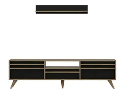 Tv-Meubel Hira - Zwart - 180X35X48 Cm - Epikasa