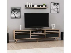 Tv-Meubel Hira - Zwart - 180X35X48 Cm - Epikasa