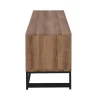 Tv-Meubel Met 3 Deuren En 2 Nissen - Mdf - Naturel En Zwart - Caratana