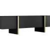 Tv-Meubel Met 4 Deuren Van Mdf - Zwart En Goud - Luvonia